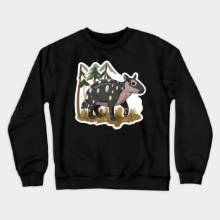 Cute Mountain Tapir Illustration - Adorable Animal Art Crewneck Sweatshirt